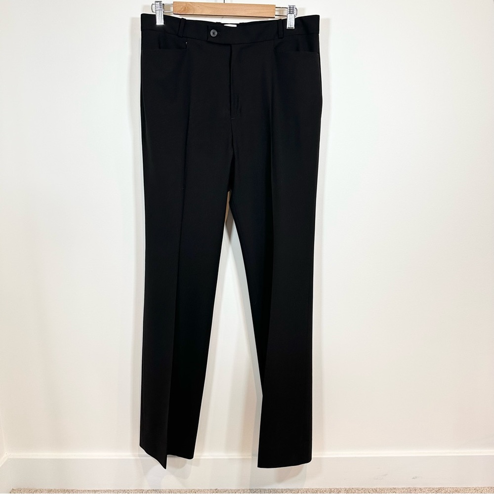 Women’s Size 12 Ann Mashburn Black Trouser Dress Pants 96% Wool Blend Straight
